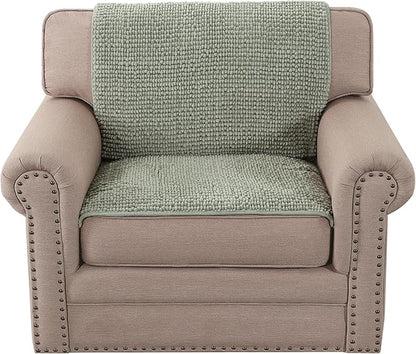 H.VERSAILTEX Plush Chenille Couch Armrest Cover 2 Packs Thick and Soft Sofa Covers Furniture Protector Cover for Pets (27.5" x 27.5", Sea Foam)