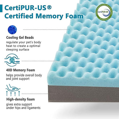 Orthopedic Extra Large Dog Bed for Large Dogs, 41 inches XL Washable with Waterproof Liner and Cooling Gel Memory Foam, Fits up to 90 lbs Pets