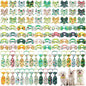 Reginary 100 Pieces Dog Bow Tie Collar Set Include 40 Dog Neckties, and 30 Puppy Bowties, 30 Collar Flowers, Adjustable Pet Ties Grooming for Small Medium Cats Pets Supply(Cactus)
