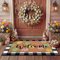 Tinideya 2 Pcs Easter Day Door Mat Eggs Welcome Non Slip Coir Mats Holiday Black and White Plaid Floor Layering Doormats Seasonal for Front Porch Entryway Decor(Easter Eggs)