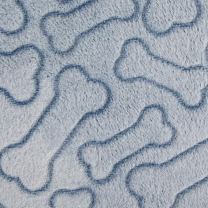 Bone Dry Embossed Bone Print Pet Blanket, 36x48", Navy
