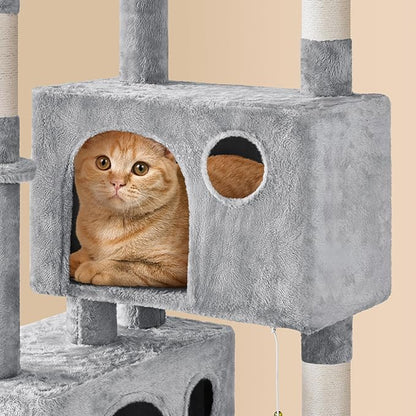 Yaheetech 73in Cat Tree Tower for Indoor Cats, Multi-Level Cat Activity Center with Scratching Posts Large Cat Condo with Funny Hammock for Kittens