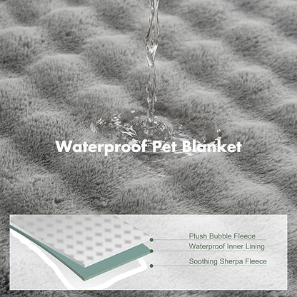Soft Cozy Waterproof Dog Blanket for Couch - Room Decor Medium Pet Blanket for Furniture Protector, Washable Dog Crate Blankets for Indoors & Outdoors, Grey, 30"x40"