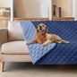 gogobunny 100% Double Sided Waterproof Dog Blanket Soft Pet Bed Cover Reversible Protect Furniture Couch Sofa Car for Puppy Large Dog Cat (Dark Navy/Light Navy, 52x82 Inch (Pack of 1))
