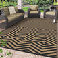GENIMO Outdoor Rug for Patio Clearance, 8'x10' Reversible Plastic Straw Rugs, Lightweight Waterproof Modern RV Camping Mat for Camper, Balcony, Deck, Backyard, Picnic, Black Brown