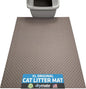 Drymate Cat Litter Box Mat, Litter Trapping Mat, Waterproof, Urine-Proof, Absorbent, Machine Washable, Soft on Paws, Contains Mess, Protects Floors, Kitten Supplies, Taupe, 29x36 XL