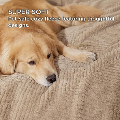 Bedsure Dog Blanket for Small Dogs Washable - Fluffy Fuzzy Puppy Cat Blanket with Premium 300GSM Coral Fleece Soft for Pet Kitten Doggy, Brown, 25x35IN