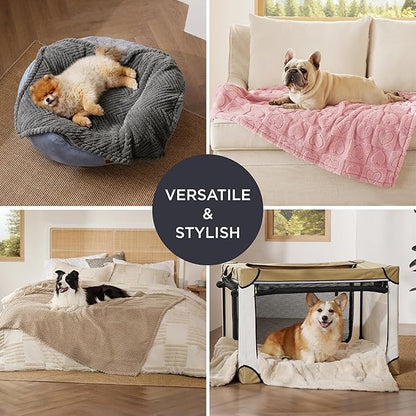 Bedsure Dog Blanket for Medium Dogs Washable - Fluffy Fuzzy Puppy Cat Blanket with Premium 300GSM Coral Fleece Soft for Pet Kitten Doggy, Pink, 30x40IN