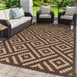 GENIMO Outdoor Rug for Patio Clearance, 6'x9' Reversible Plastic Straw Rugs, Lightweight Waterproof RV Camping Mat for Camper, Balcony, Deck, Backyard, Picnic, Coffee & Brown