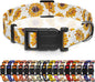 Dog Collar, Floral Boys Girls Puppy Collar for Small Medium Large Dogs, Soft Adjustable Collar with Safety Buckle for Male Females (XS, White Floral)