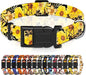 Adjustable Soft Pattern Pet Collar with Safety Buckle for Boys Girls and Puppies (Yellow Floral,M)
