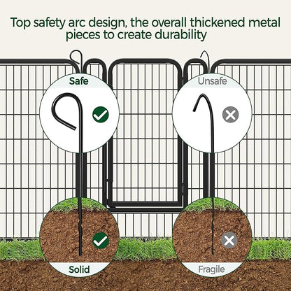 Yaheetech Dog Playpen, 40 inch 8 Panels Dog Pen for Indoor Heavy Duty Puppy Exercise Pen Metal Pet Fence for RV Camping/Yard/Garden