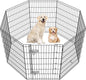 Yaheetech 34" High 8 Panel Foldable Metal Dog Exercise Pen Pet Playpen Dog Fence Outdoor & Indoor Use for Small Animals with Door Black