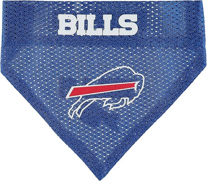 NFL DOG BANDANA - BUFFALO BILLS REVERSIBLE PET BANDANA. 2 Sided Sports Bandana with a PREMIUM Embroidery TEAM LOGO, Large/X-Large. - 2 Sizes & 32 NFL Teams available