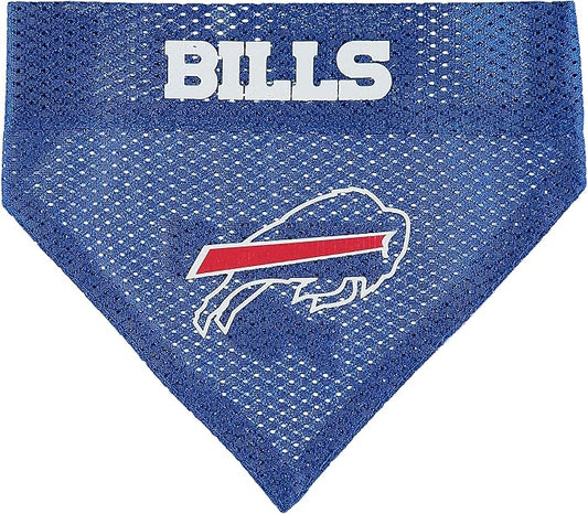 NFL DOG BANDANA - BUFFALO BILLS REVERSIBLE PET BANDANA. 2 Sided Sports Bandana with a PREMIUM Embroidery TEAM LOGO, Large/X-Large. - 2 Sizes & 32 NFL Teams available
