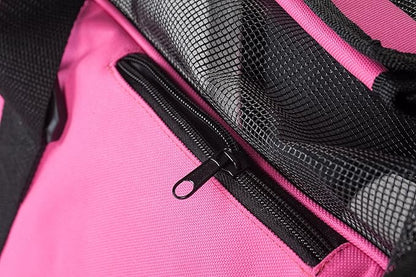 Pawer Soft-Sided Pet Carrier for Cat and Small Dog,Hot Pink Color,Medium Size,Washable Cloth Airline Approved Travel Tote,with 2 Mesh Opens and a Strap for Carry,Multiple Colors Available
