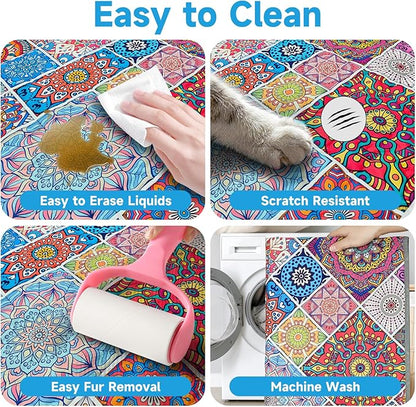 Waterproof Dog Blanket, Bohemian Dog Bed Cover Pet Blanket, Reversible Sofa Couch Cover for Dogs Washable, Protect Furniture Bed Couch Sofa for Puppy Cat (Colorful Medallion, 30×70 Inch)