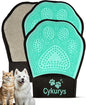 Pet Hair Removal Glove for Dogs & Cats(2-Pack), 2-in-1 Double-Sided Pet Grooming Glove, Electrostatic Pet Hair Remover Glove for Clothes & Furniture + Silicone Brush for Deshedding Pets
