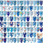 100 Pcs Winter Dog Bandanas Bulk Pet Bibs Blue Triangle Scarf Snowflake Pet Bandanas for Medium Large Dogs Winter Snowflake Christmas Party Holiday Festival Costume Decor