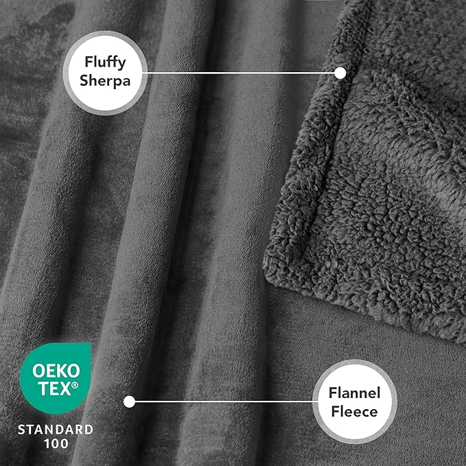 PetAmi Waterproof Dog Blanket for Small Medium Dog Puppy Cat Throw for Couch Cover Leakproof Protection, Sherpa Fleece, Reversible Soft Washable 29x40 Gray Gray