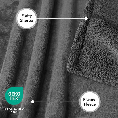 PetAmi Waterproof Dog Blanket for Small Medium Dog Puppy Cat Throw for Couch Cover Leakproof Protection, Sherpa Fleece, Reversible Soft Washable 29x40 Gray Gray