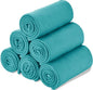 Fleece Throw Blanket Bulk Fleece Blankets Solid Lightweight Warm Soft Cozy Pet-Friendly for Home Bed Sofa Couch Dorm Office Wedding Gifts Travel Airplane Seasons (Petrol Blue, Pack of 6-50x60 Inches)