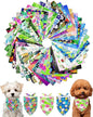 PET SHOW 50 Pack Hawaiian Dog Bandanas Bulk for Small Dogs Cats Puppys XS Washable Adjustable Dog Scarf Triangle Bibs Pet Red Pink Decorative Grooming Accessories