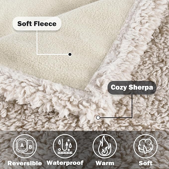 Kritter Planet Large Waterproof Bed Blanket for Intimacy, King Size Love Couples Bed Cover Leakproof, Reversible Protector Furniture Couch Cover for Dogs Pets, Washable, Stain Proof, Hair Resistant