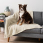 PetAmi Fluffy Waterproof Dog Blanket for Medium Large Dogs, Soft Warm Pet Sherpa Throw Pee Proof Couch Cover, Reversible Cat Bed Blanket Sofa Protector, Plush Washable Pad (Beige Cream, 40x60)