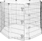 Amazon Basics Foldable Octagonal Metal Exercise Dog Playpen, Indoor/Outdoor, Single Door, 8 Panels, 24 x 42 Inches, Portable Pet Fence, Large, Black
