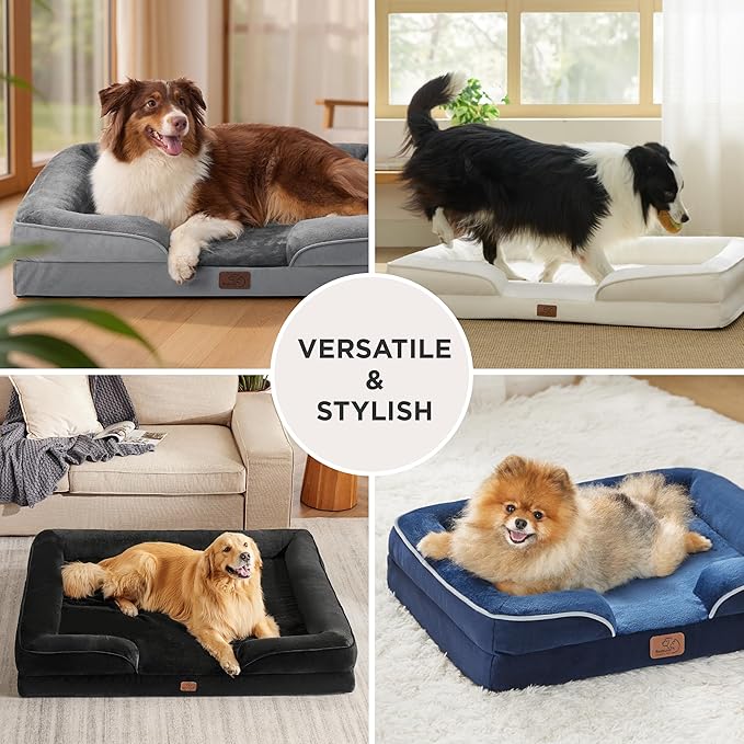 Bedsure Orthopedic Dog Beds for Small Dogs - Washable Small Dog Cat Bed Waterproof, Comfort Pet Couch Sofa with Washable Removable Cover, Pets Bed with Nonskid Bottom, Hazel, 24"