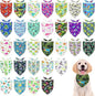 30 Pcs Dinosaurs Dog Bandanas for Small Dogs Medium Stitch Dog Bandana Bulk Reversible Print One Side Large Polyester Scarves Party Grooming M