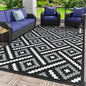 GENIMO Outdoor Rug for Patio Clearance, 6'x9' Waterproof Camping Mat, Reversible Plastic Straw Rugs for RV, Camper, Balcony, Backyard, Picnic, Deck (Mix Black White)