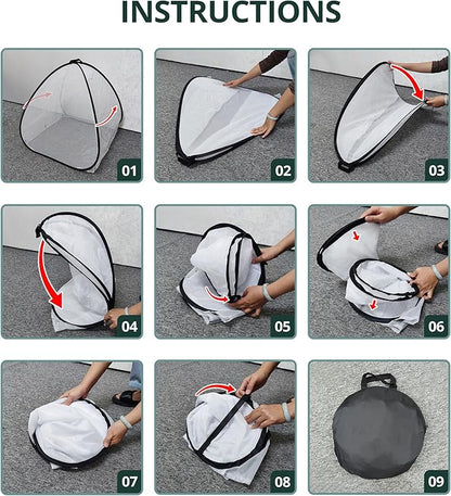 2 Pcs Pop Up Insect Barrier Plant Cover Tent, 22 x 22 x 22 Inch Foldable Garden Plant Protectors Mesh Enclosure, Garden Net Cage Bird Insect Guard Cover for Protecting Plants Fruits Vegetables