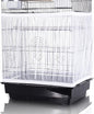 Tamu style Bird Cage Seed Catcher, Large, Stretchy Form Fitting Mesh Skirt Cover for Parrot Enclosures, Light and Breathable Fabric, Prevent Scatter and Mess, Reusable, Adjustable, Lightweight, White