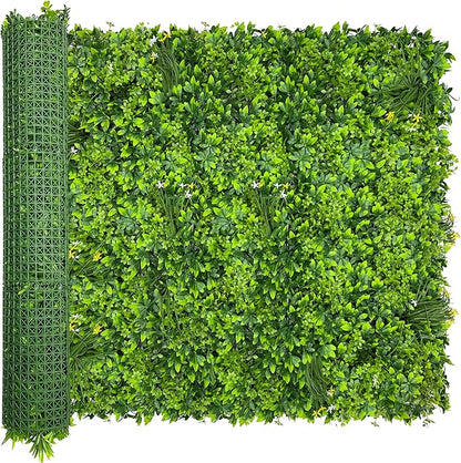 Artificial Plant Wall Roll: 48 X120 in (40 sqft) UV-Anti Ivy Privacy Fence Screen Faux Greenery Panels Backdrop Boxwood Ivy Vine Leaf Hedge Fence for Indoor Outdoor Green Decor