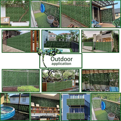 Artificial Ivy Privacy Fence Wall Screen: 40X100 in UV-Anti Faux Greenery Backdrop Ivy Vine Leaf Hedges Fence Panels for Patio, Balcony, Garden, Backyard Indoor Outdoor Green Decor