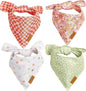 Remy+Roo Extra Large Spring Dog Bandanas - 4 Pack Daisy Set | Premium Durable Adjustable Polyester Fabric | Patented Shape Girl Dog Bandana, Floral Dog Bandana