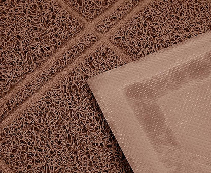 Amazon Basics Less-Mess Cat Litter Box Mat,24" x 35",Unscented,Brown,(Pack of 10)