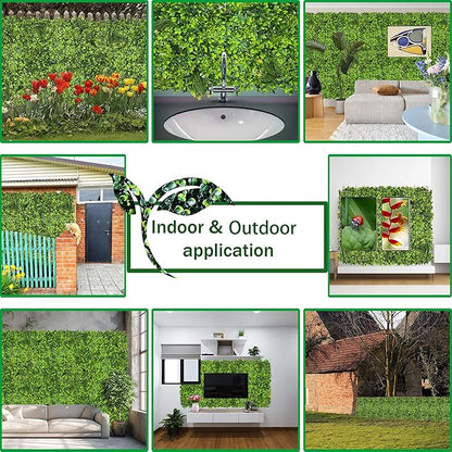 Artificial Plant Wall Roll: 48 X120 in (40 sqft) UV-Anti Ivy Privacy Fence Screen Faux Greenery Panels Backdrop Boxwood Ivy Vine Leaf Hedge Fence for Indoor Outdoor Green Decor