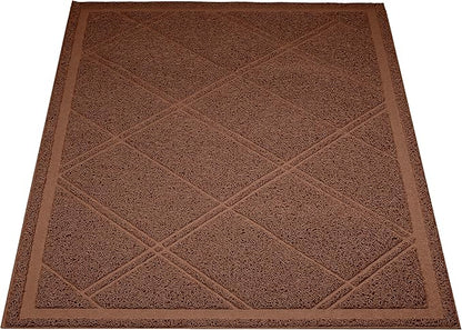 Amazon Basics Less-Mess Cat Litter Box Mat,24" x 35",Unscented,Brown,(Pack of 10)