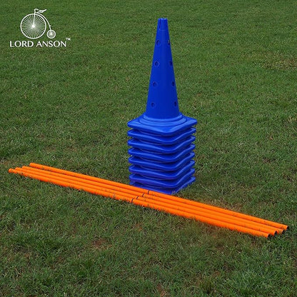 Dog Agility Hurdle Cone Set - 8 Cones & 4 Rods - Adjustable, Versatile, Heavy Duty - Agility, Obedience, Rehabilitation