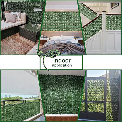 Artificial Ivy Privacy Fence Wall Screen: 40X100 in UV-Anti Faux Greenery Backdrop Ivy Vine Leaf Hedges Fence Panels for Patio, Balcony, Garden, Backyard Indoor Outdoor Green Decor